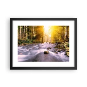 Affiche dans un cadre noir - Poster - Malachite dans un cadre argent et or - 40x30 cm