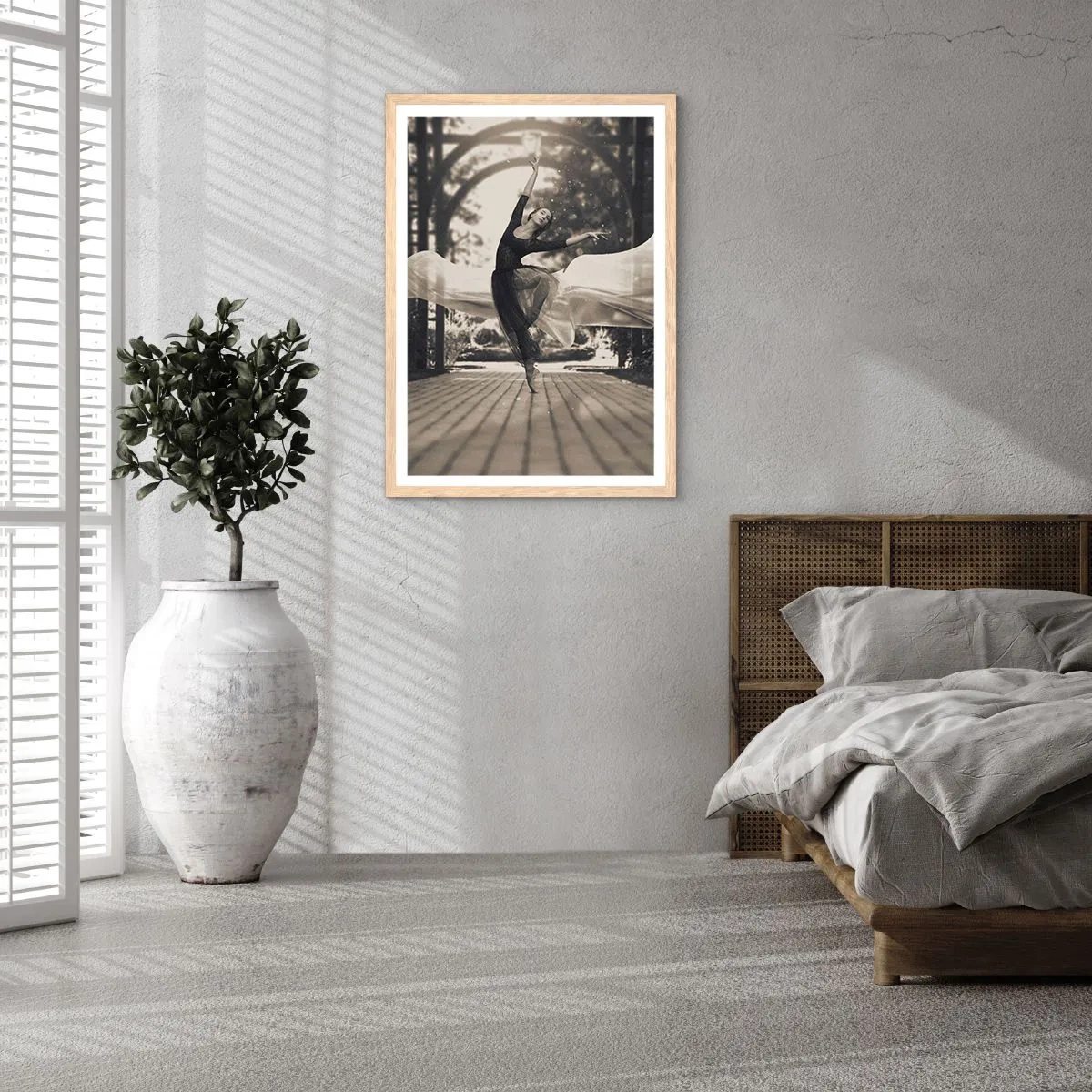 Affiche dans un chêne clair - Poster - La danse de l'esprit jardin - 50x70 cm