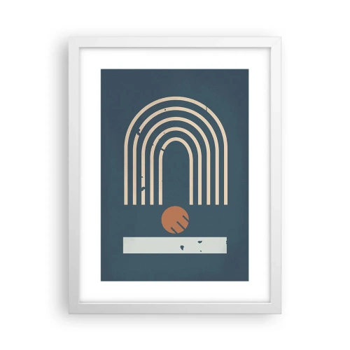 Affiche dans un cadre blanc - Poster - Géométrie sur la grenade - 30x40 cm