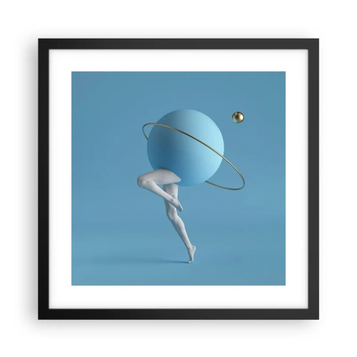 Affiche dans un cadre noir - Poster - Et les planètes deviennent folles - 40x40 cm