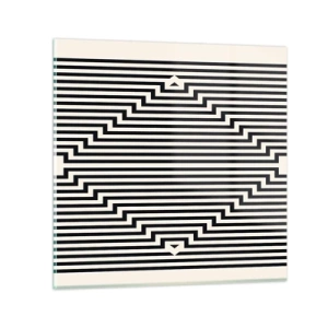 Impression sur verre - Image sur verre - Illusion géométrique - 70x70 cm