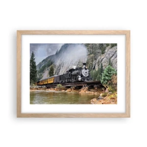 Affiche dans un chêne clair - Poster - Et lui jusqu'où? Jusqu'où? - 40x30 cm