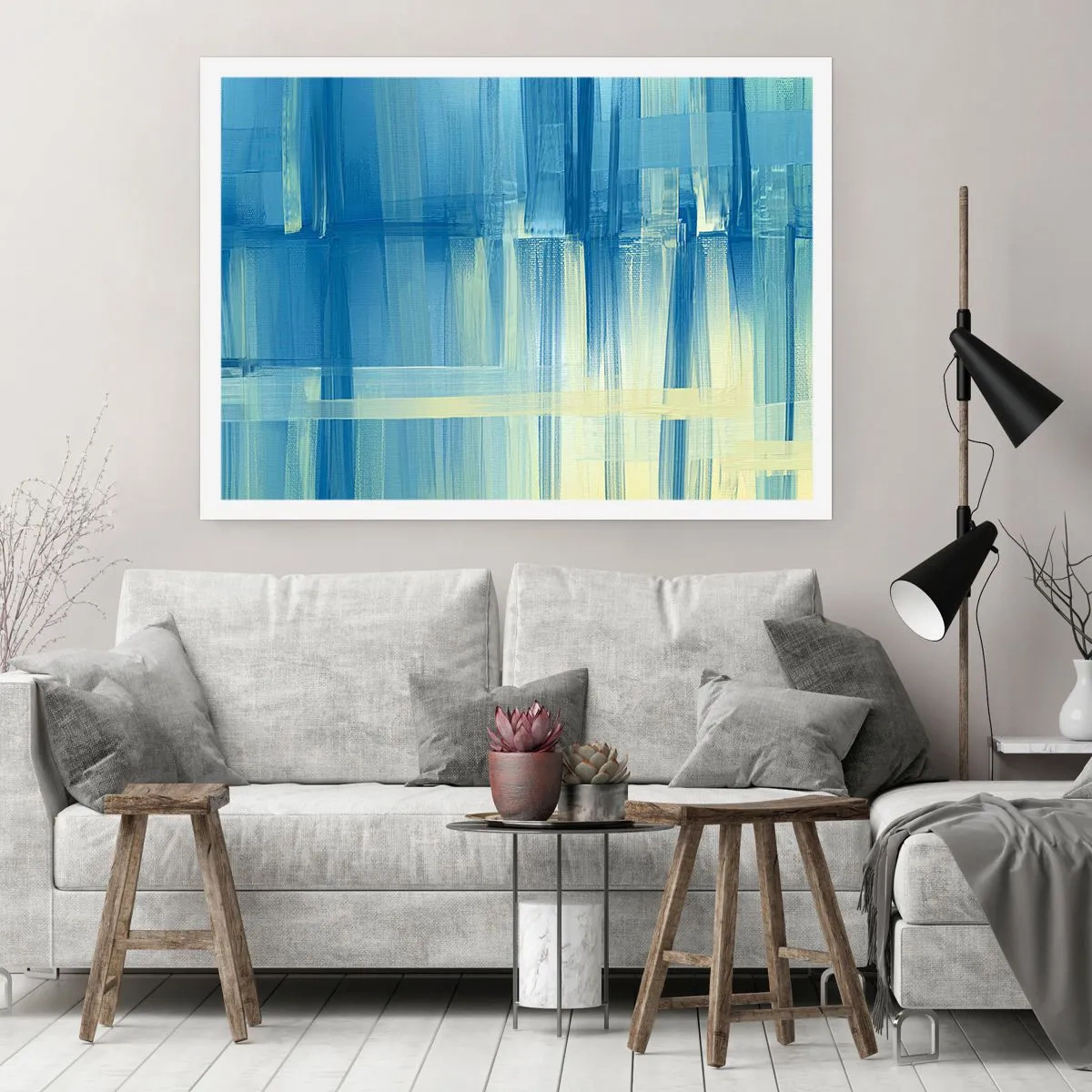 Affiche - Poster - Composition en turquoise - 70x50 cm