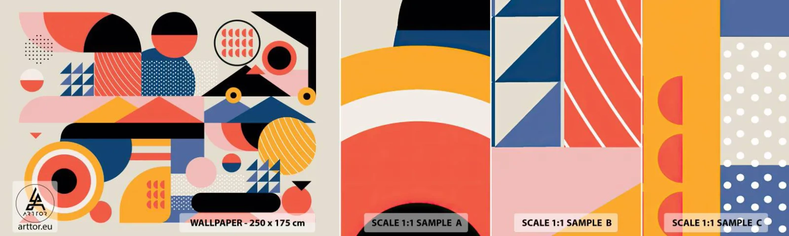 Échantillon De Papier Peint Standard Eco - Composition : jouer - Abstraction, Vecteur, Moderne - 100x30 cm