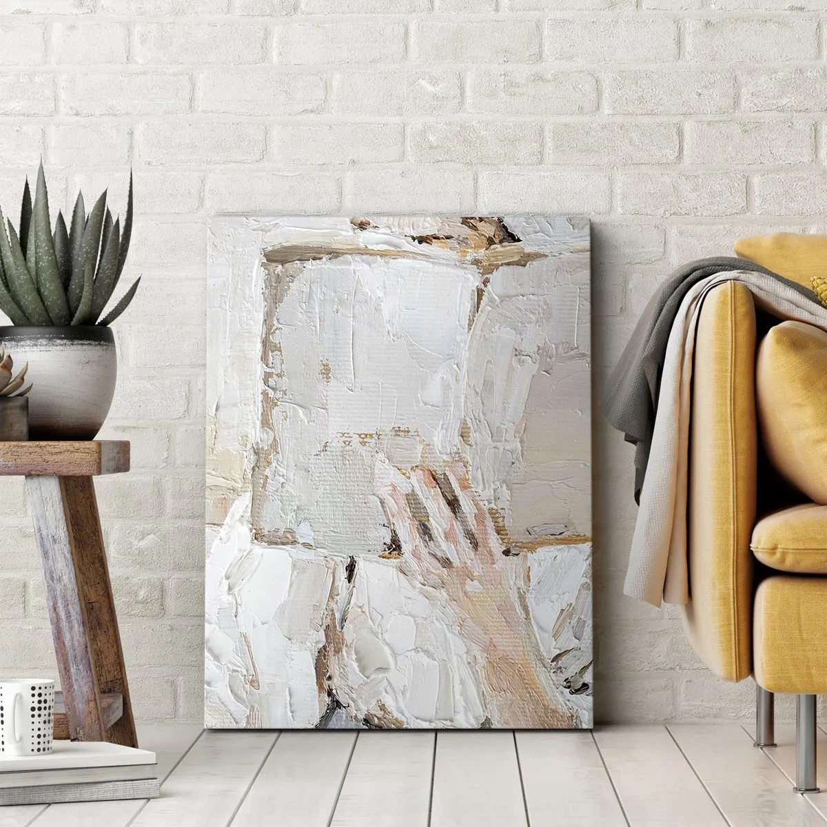 Impression sur toile - Image sur toile - Une peinture impressionniste d'une main tenant un livre ouvert. - 50x70cm - Dans un autre monde - Décoration murale moderne pour le salon et la chambre ARTTOR
