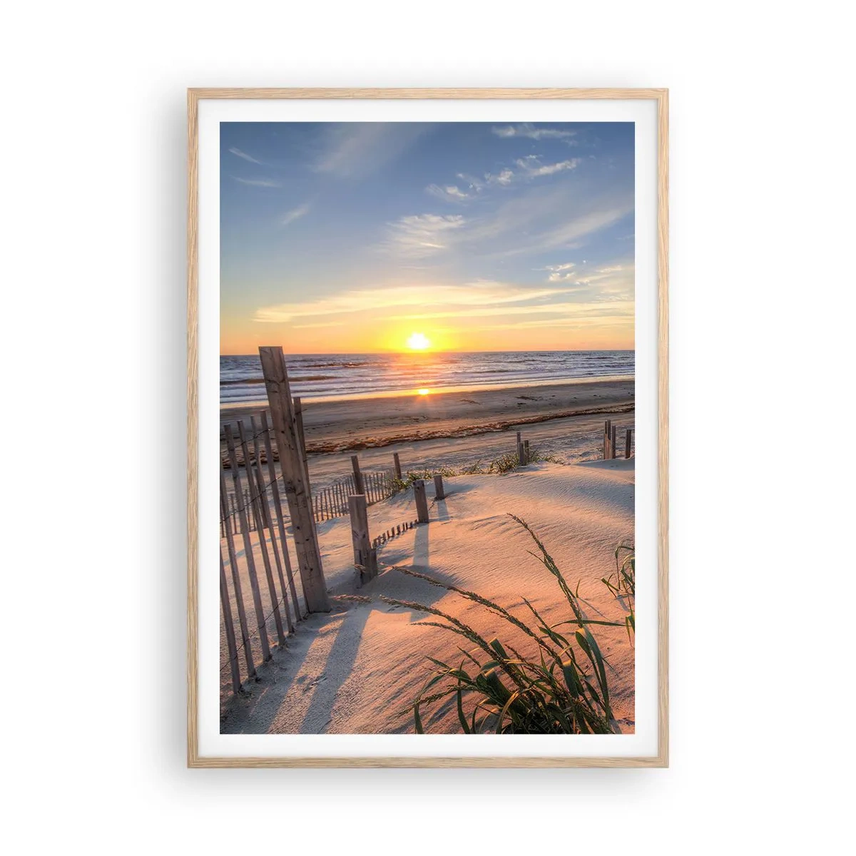 Affiche dans un chêne clair - Poster - Ombre et brillance du vent - 70x100 cm