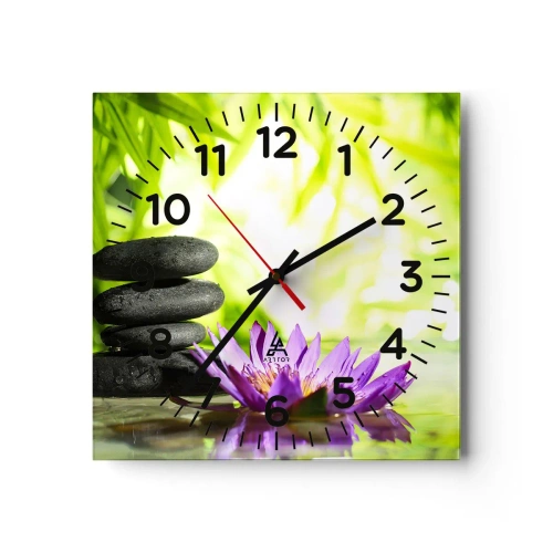 Horloge murale - Pendule murale - Dans un buisson de bambou - 40x40 cm