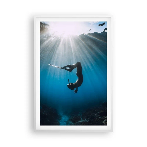 Affiche dans un cadre blanc - Poster - Dans sous-marine - 61x91 cm