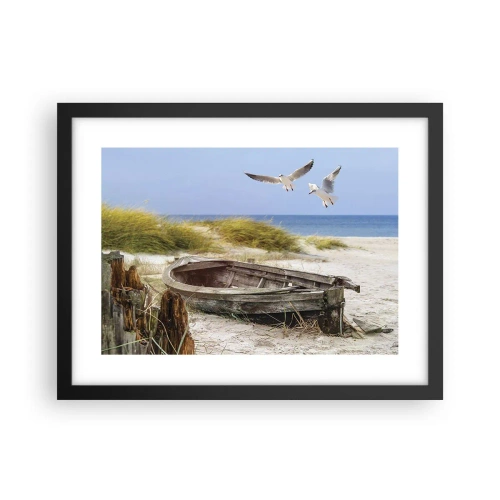 Affiche dans un cadre noir - Poster - Bain de vent - 40x30 cm