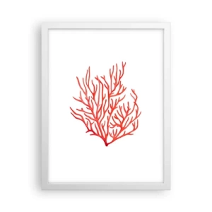 Affiche dans un cadre blanc - Poster - Filigrane de corail - 30x40 cm