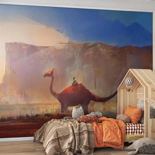 Papier peint sur mesure Autocollant Deluxe - S'ils n'avaient pas disparu - Abstraction, Dinosaure, Fantaisie