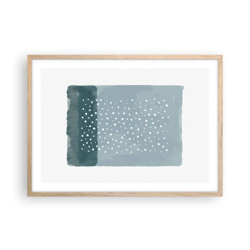Affiche dans un chêne clair - Poster - Évolution de bleus - 70x50 cm
