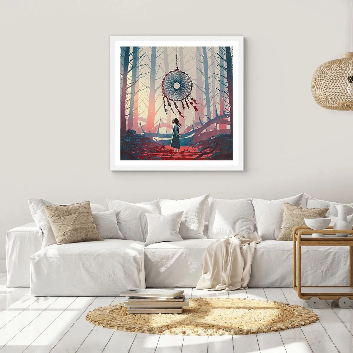 Affiche dans un cadre blanc - Poster - Rituel secret du bonheur - 50x50 cm