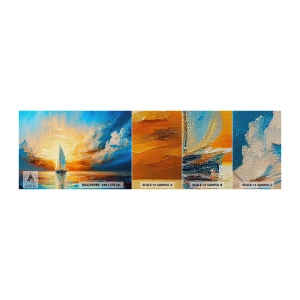 Échantillon de Papier Peint Premium Sand - Expédition en or - Paysage, Nautique, Voilier - 100x30 cm