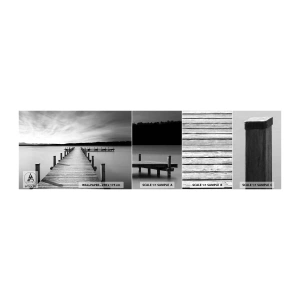 Échantillon De Papier Peint Standard Eco - Au point d'eau - la paix - Paysage, Lac, Pont de bois - 100x30 cm