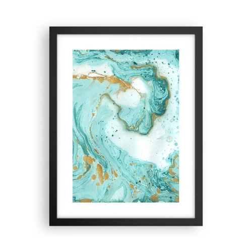 Affiche dans un cadre noir - Poster - Sous la grande vague de l'ère Edo - 30x40 cm