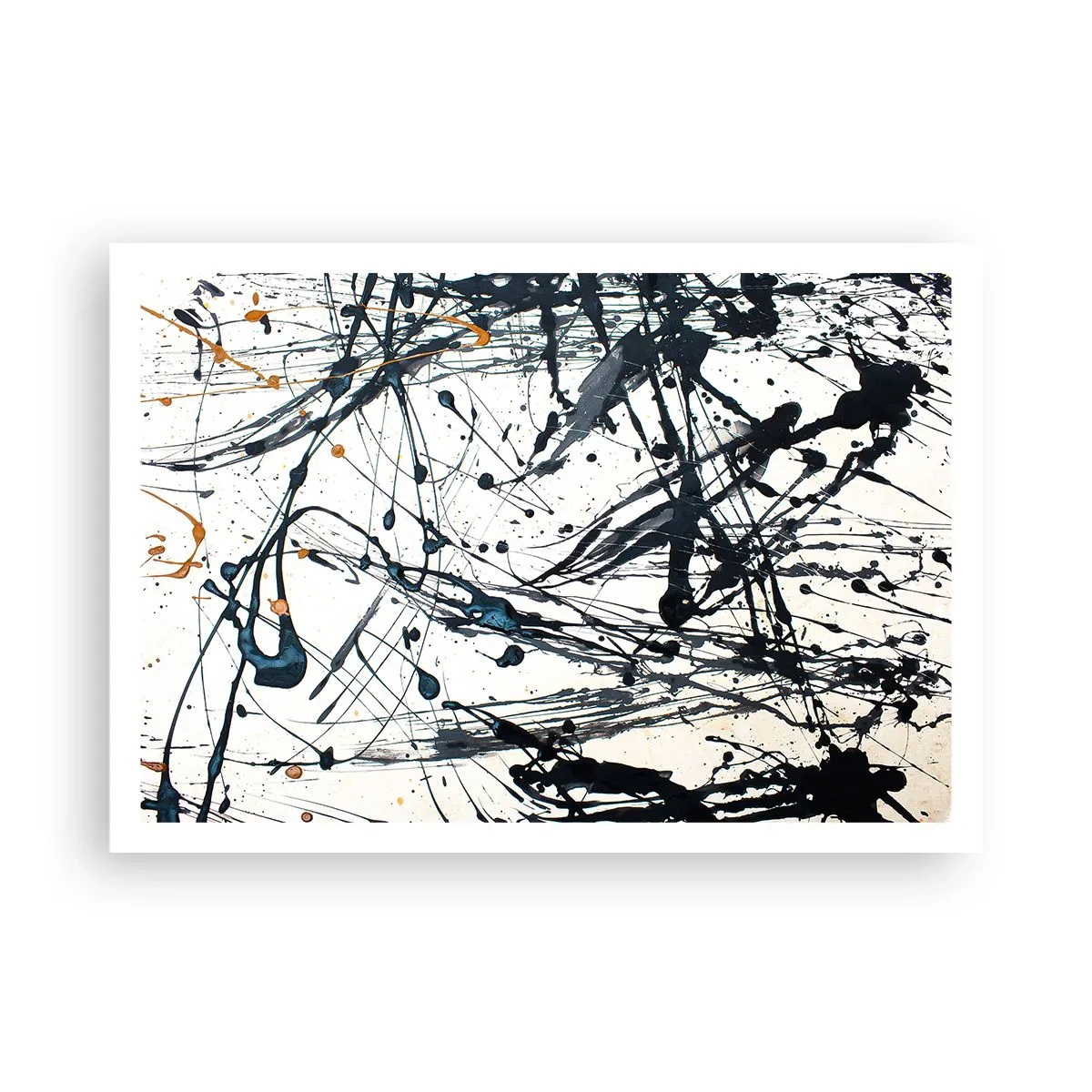 Affiche - Poster - Une peinture abstraite avec des éclaboussures de peinture dans des motifs dynamiques. - 100x70cm - Abstraction expressionniste - Décoration murale moderne pour le salon et la chambre ARTTOR