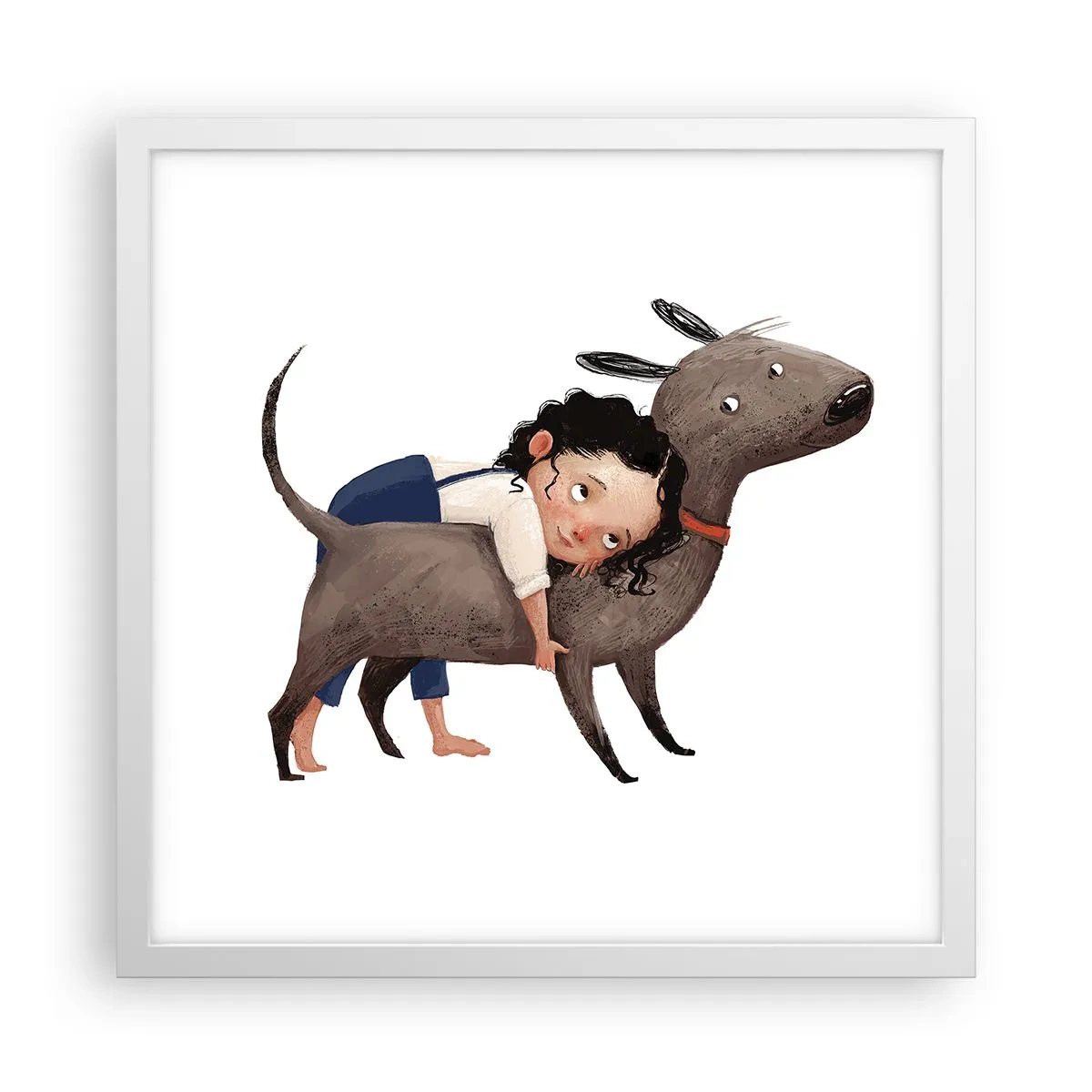 Affiche dans un cadre blanc - Poster - Les meilleurs amis - 40x40 cm