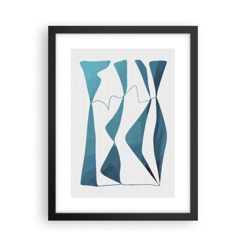 Affiche dans un cadre noir - Poster - Abstraction : composé turquoise - 30x40 cm