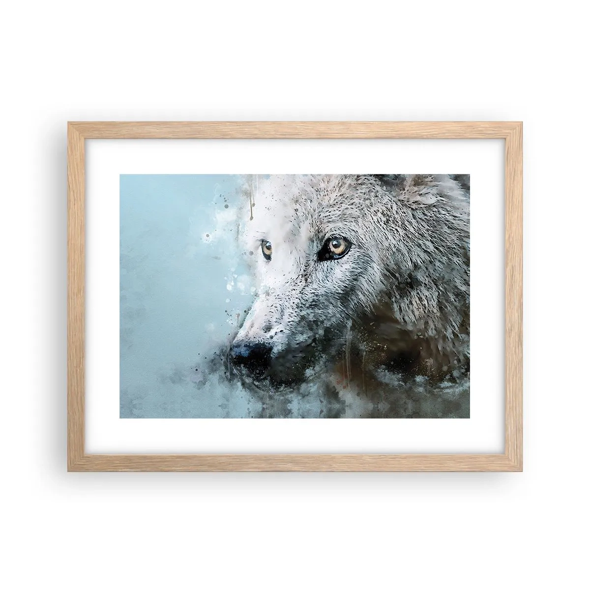 Affiche dans un chêne clair - Poster - Rencontrez l'âme du loup - 40x30 cm