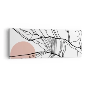 Impression sur toile - Image sur toile - Lignes minimalistes avec un accent géométrique - 140x50cm - Dans un réseau de brindilles - Décoration murale moderne pour le salon et la chambre ARTTOR