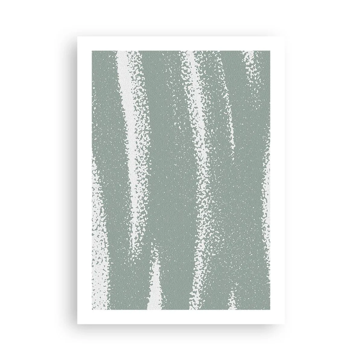 Affiche - Poster - Une composition minimaliste dans les tons de vert et de blanc - 50x70cm - Abstraction dans un climat hivernal - Décoration murale moderne pour le salon et la chambre ARTTOR