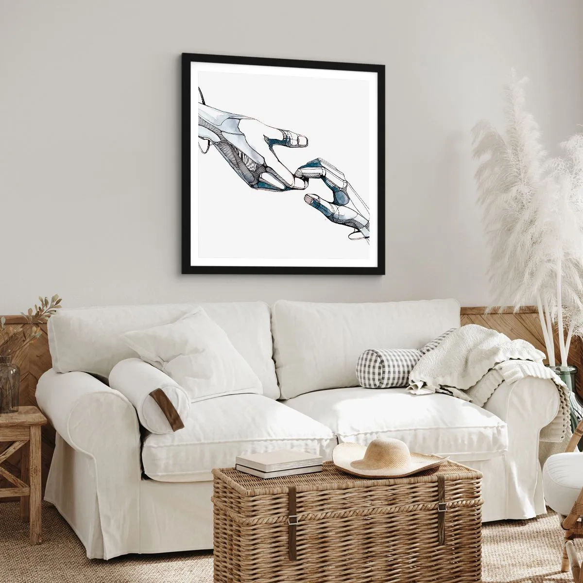 Affiche dans un cadre noir - Poster - Un bon geste - 50x50 cm