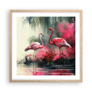 Affiche dans un chêne clair - Poster - Une leçon de grâce naturelle - 50x50 cm