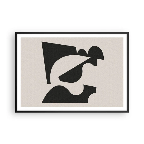 Affiche dans un cadre noir - Poster - Composition géométrique abstraite en noir et blanc - 100x70cm - À monter soi-même - Décoration murale moderne pour le salon et la chambre ARTTOR