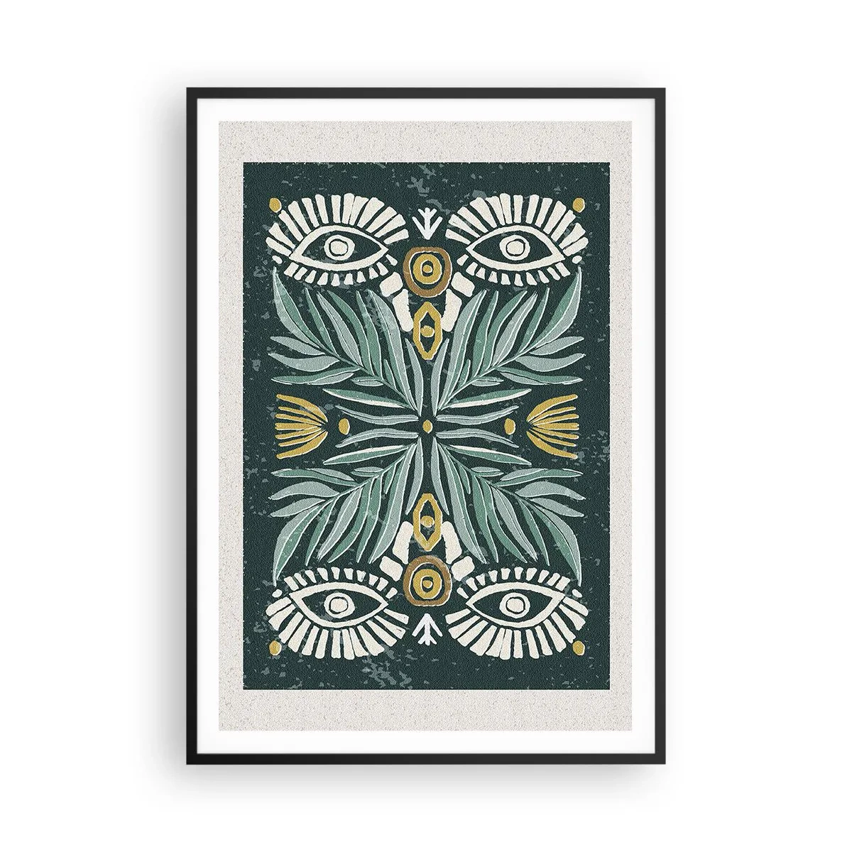 Affiche dans un cadre noir - Poster - Comme une découpe folklorique - 70x100 cm