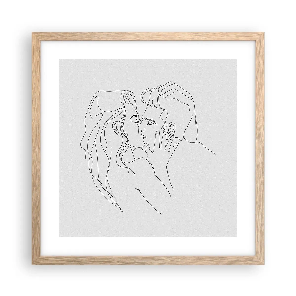 Affiche dans un chêne clair - Poster - La même ligne - 40x40 cm