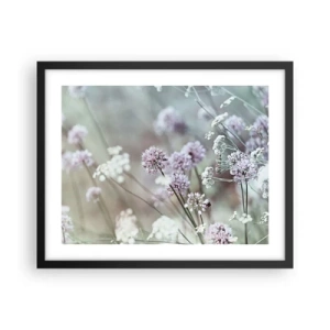 Affiche dans un cadre noir - Poster - Herbes douces en filigrane - 50x40 cm