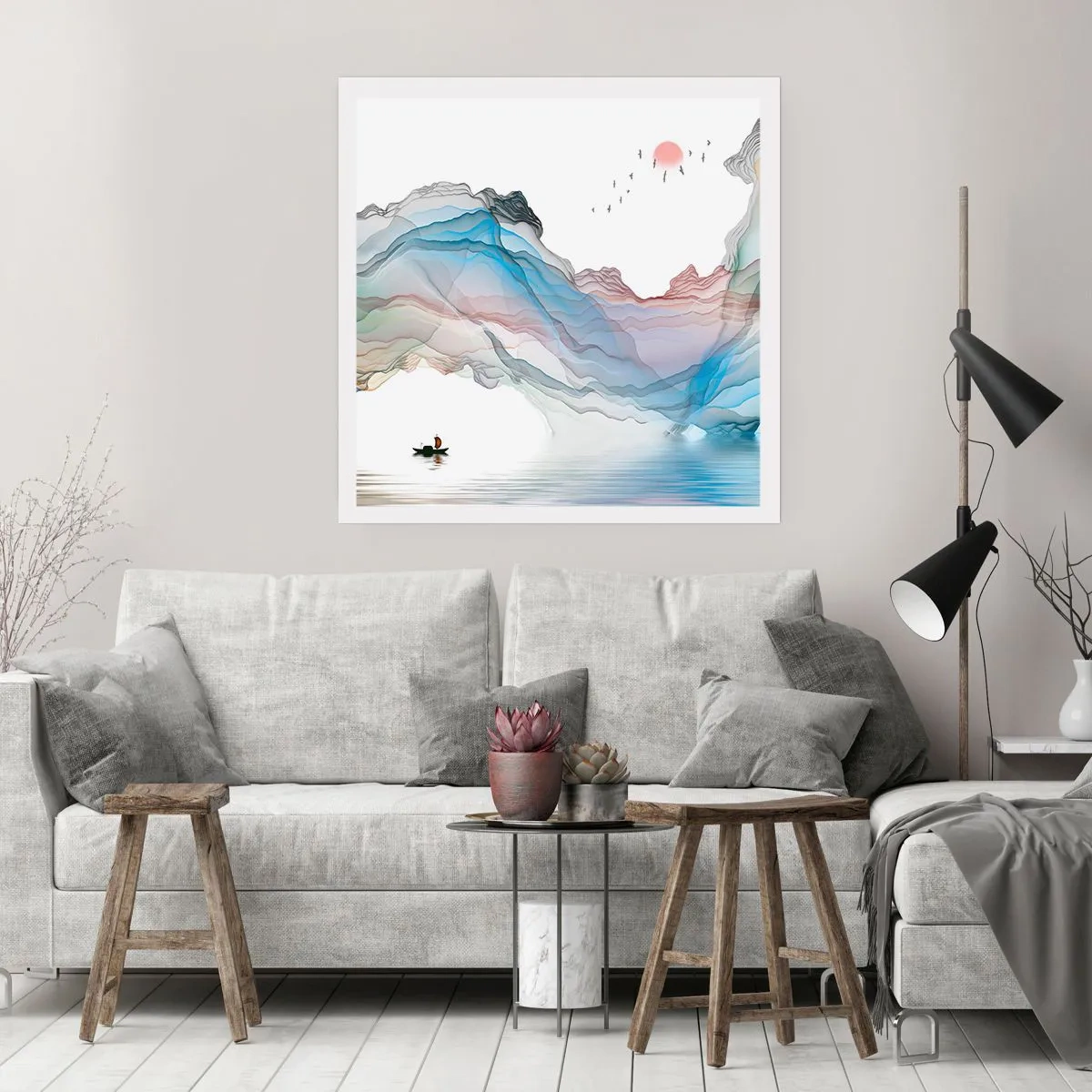 Affiche - Poster - Vers les montagnes de cristal - 40x40 cm