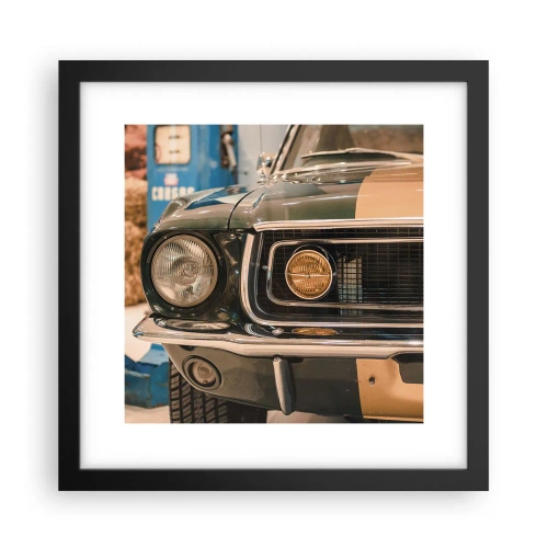 Affiche dans un cadre noir - Poster - Rencontre avec une légende - 30x30 cm