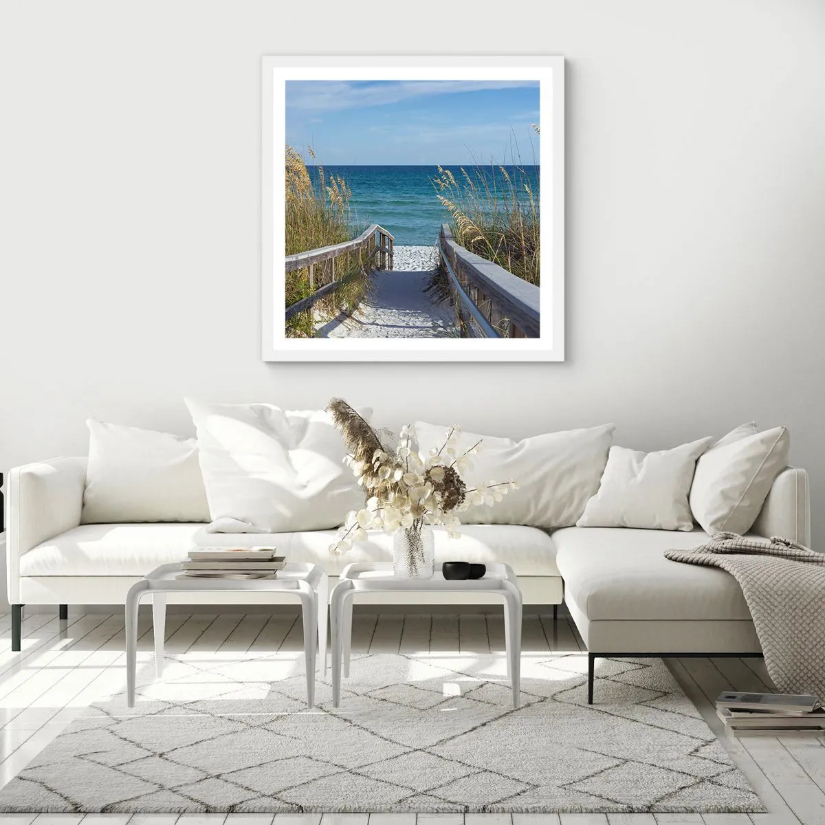 Affiche dans un cadre blanc - Poster - Au soleil, sous le vent - 40x40 cm