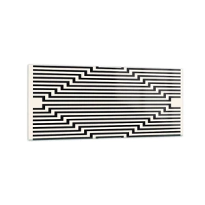 Impression sur verre - Image sur verre - Lignes noires et blanches créant un effet d'illusion géométrique - 120x50cm - Illusion géométrique - Décoration murale moderne pour le salon et la chambre ARTTOR