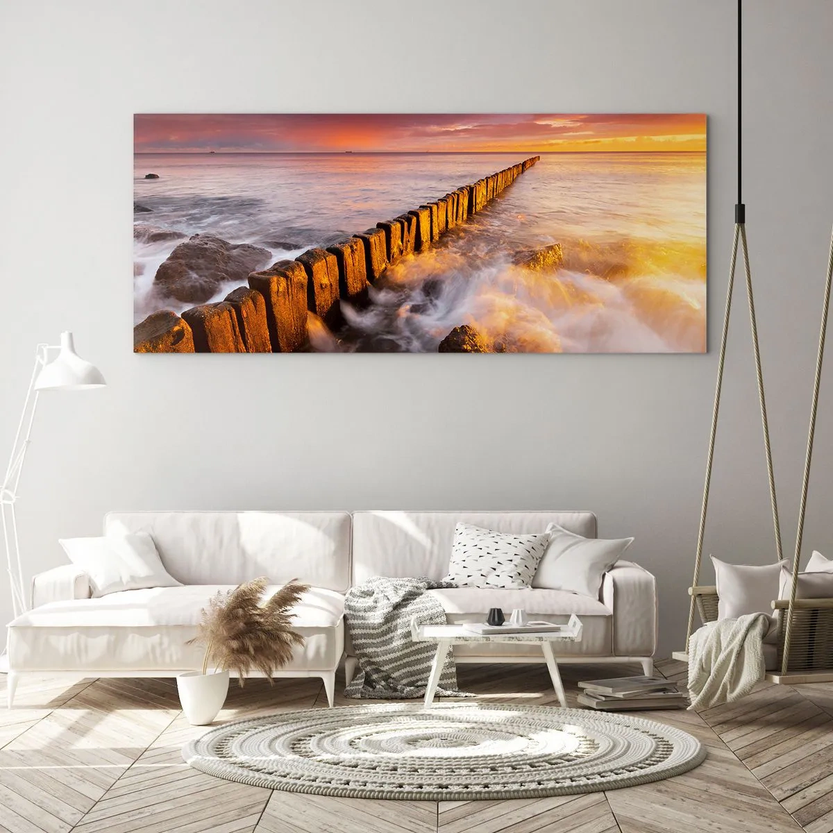 Impression sur verre - Image sur verre - La douceur des vagues - 100x40 cm