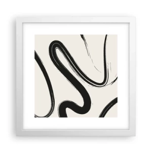Affiche dans un cadre blanc - Poster - Fantaisie en noir et blanc - 30x30 cm