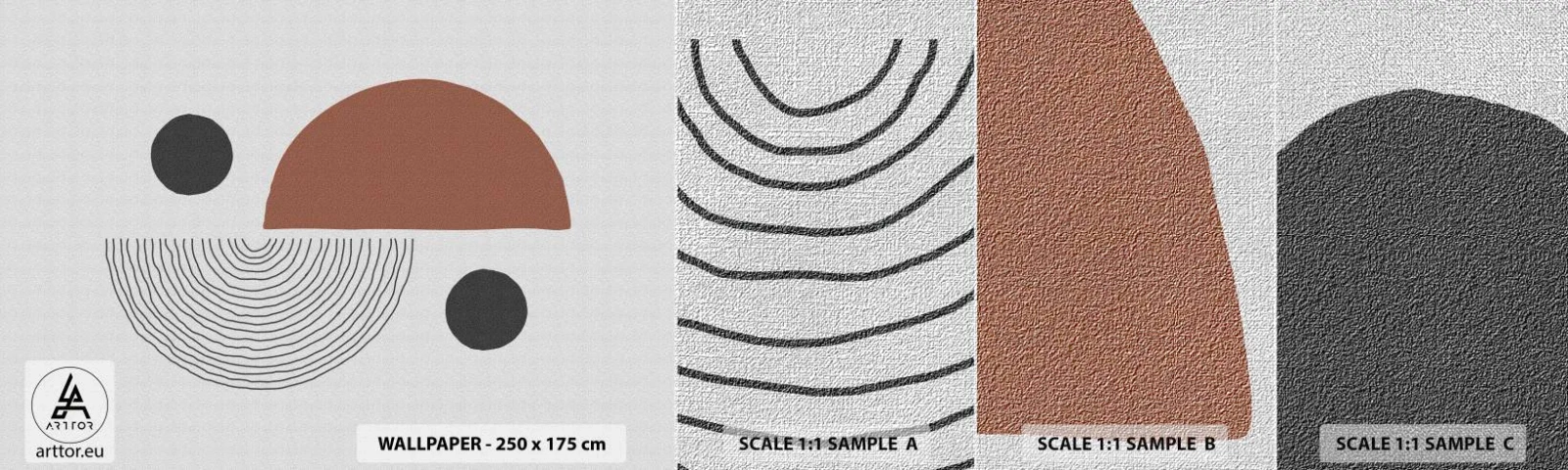 Échantillon de Papier Peint Premium Canvas - Perfection de la roue - Abstraction, Morceau, Art moderne - 100x30 cm