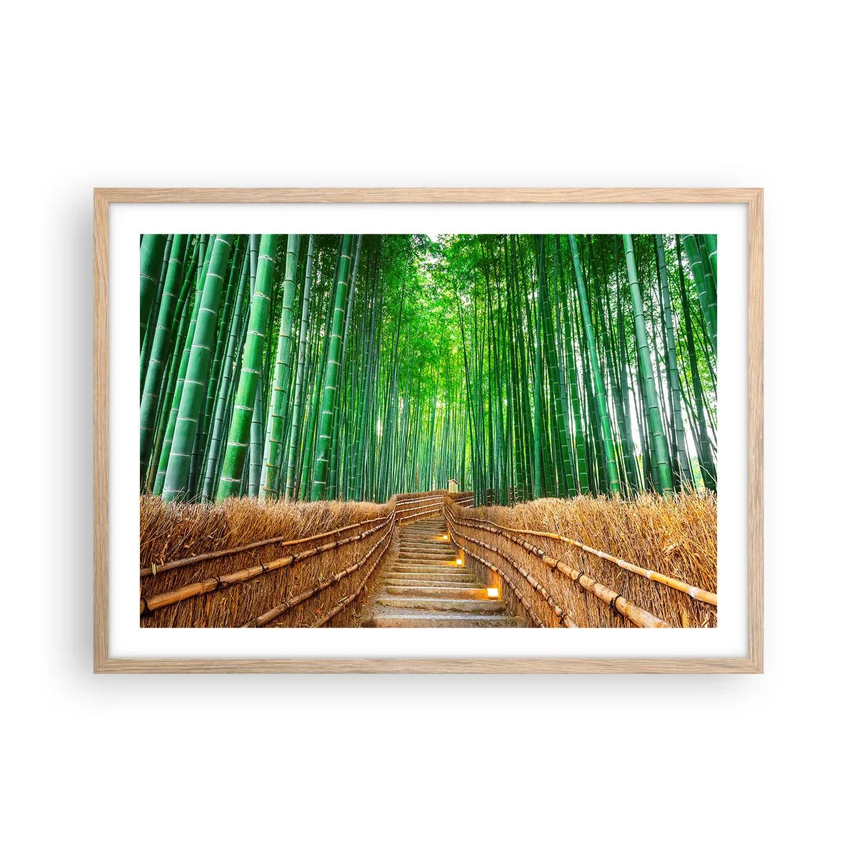 Affiche dans un chêne clair - Poster - L'essence de la nature asiatique - 70x50 cm