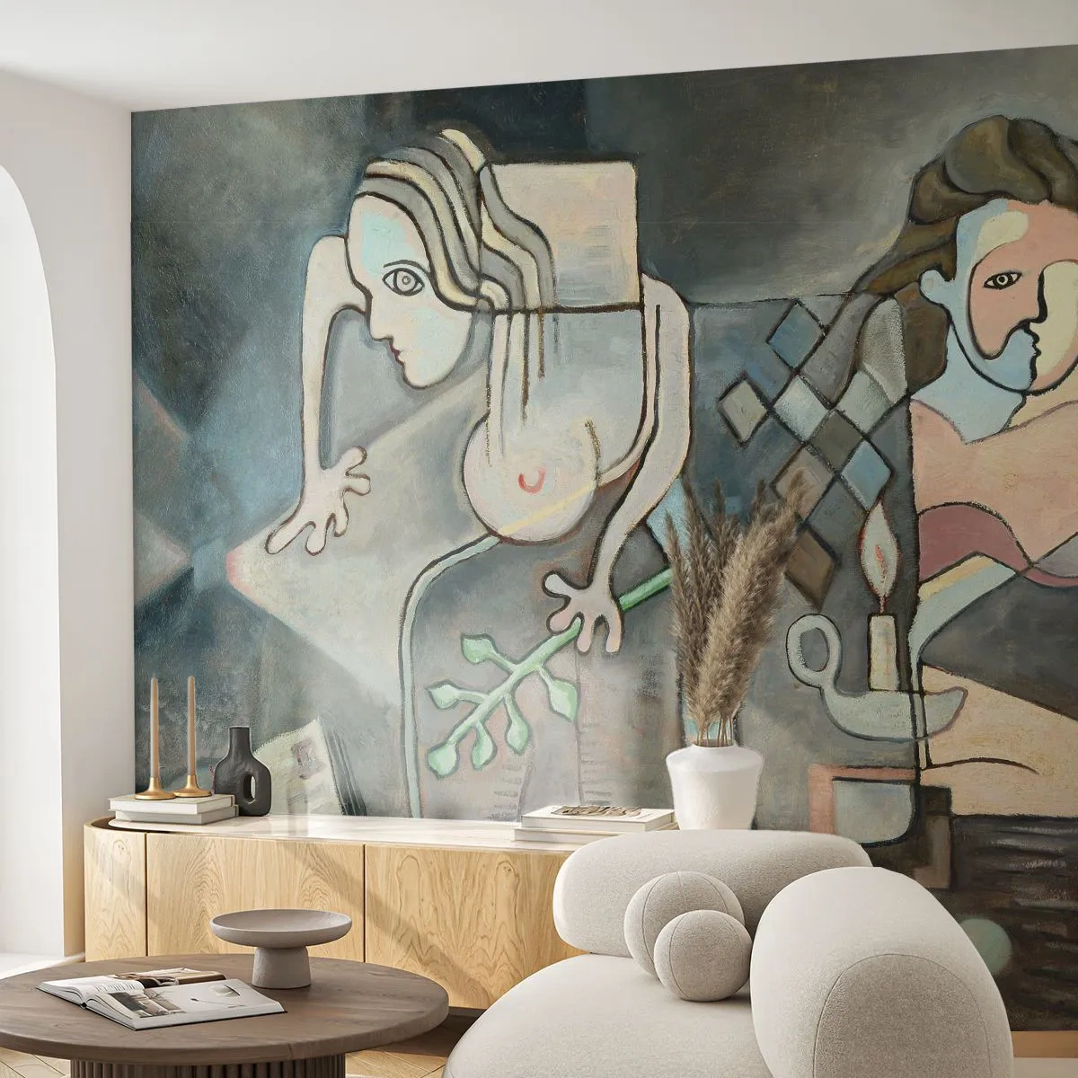 Papier Peint Photo Premium Canvas - Mosaïque d'esprit et de matière - Abstraction, Cubisme, Personnes - 500x350 cm