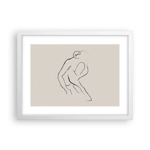 Affiche dans un cadre blanc - Poster - Croquis intime - 40x30 cm