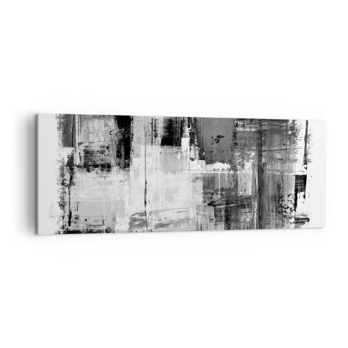 Impression sur toile - Image sur toile - Composition abstraite en noir, blanc et gris - 140x50cm - Le gris est beau - Décoration murale moderne pour le salon et la chambre ARTTOR