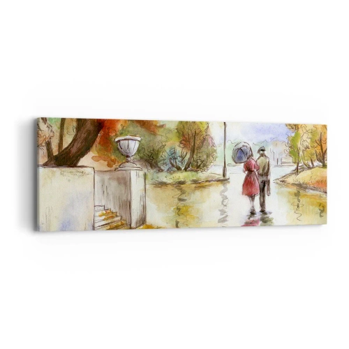 Impression sur toile - Image sur toile - Automne romantique dans le parc - 90x30 cm