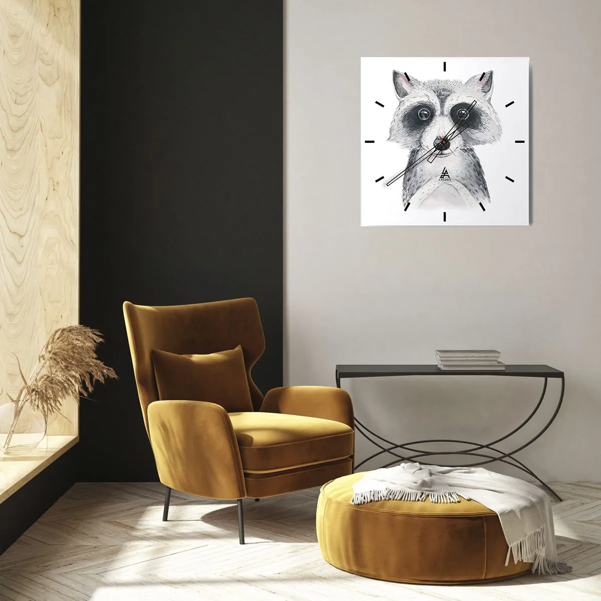 Horloge murale - Pendule murale - Adorable portrait d'un raton laveur sur fond blanc - 30x30cm - Un moment pour s'émouvoir - Décoration murale moderne pour le salon et la chambre ARTTOR