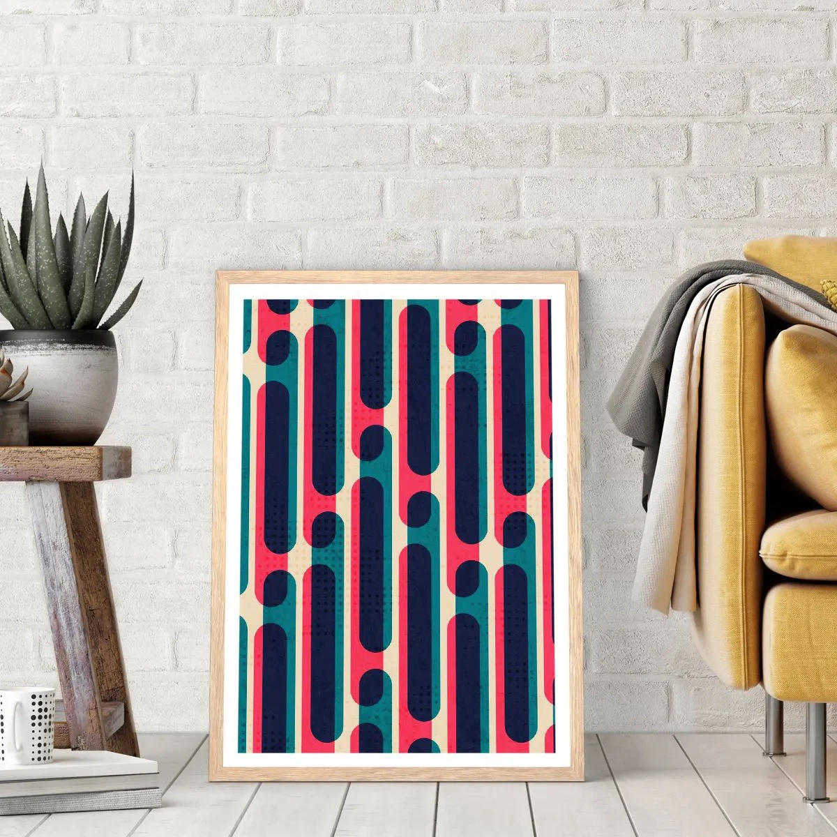 Affiche dans un chêne clair - Poster - En profondeur et sur l'avant - 50x70 cm