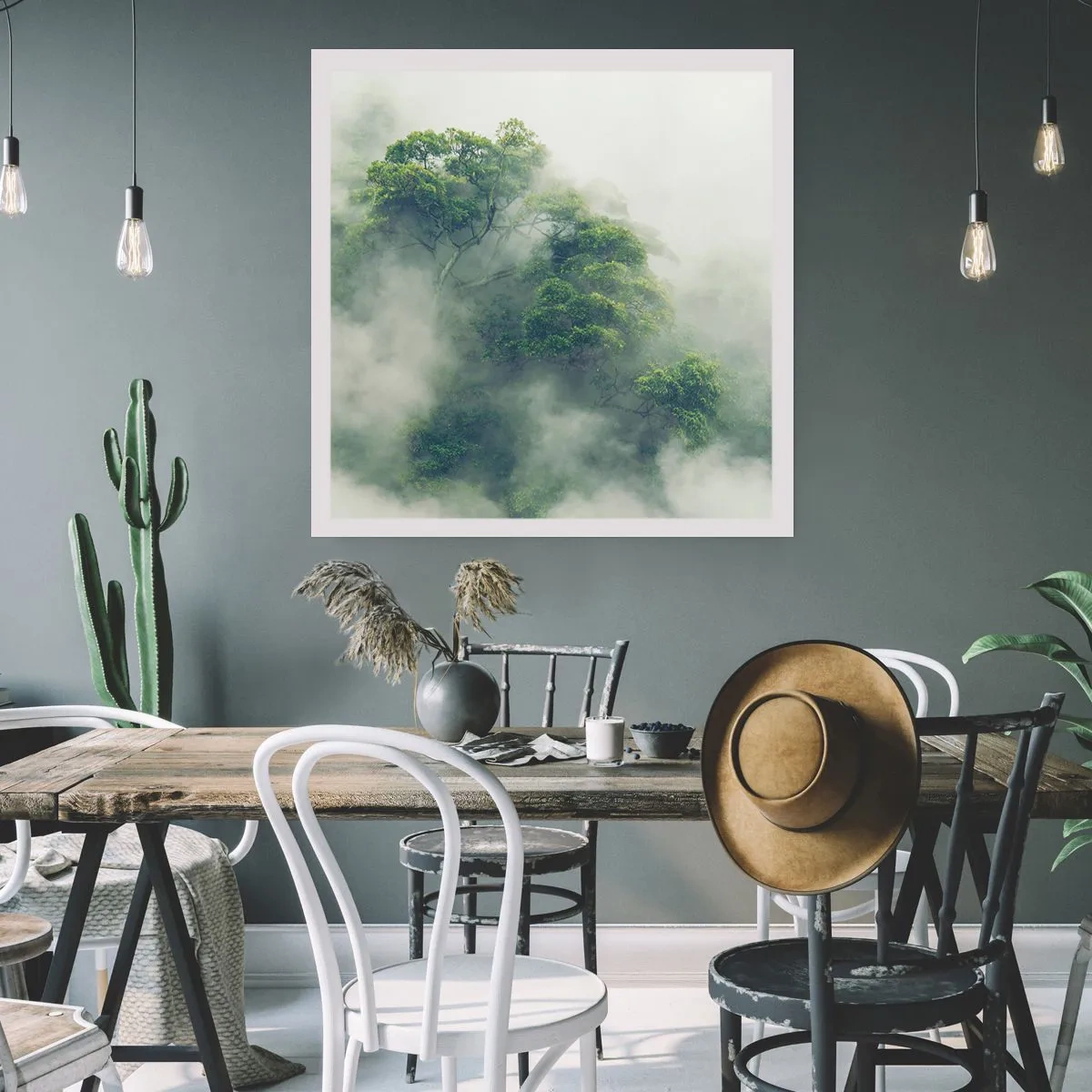 Affiche - Poster - Enveloppé de brouillard - 60x60 cm