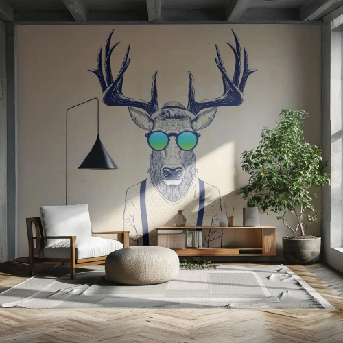 Papier Peint Photo Standard Eco - A qui vous attendiez-vous ? - Abstraction, Morceau, Cerf - 500x350 cm