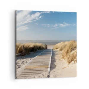 Impression sur toile - Image sur toile - Derrière la dune, dans le bruissement de l'herbe - 50x50 cm