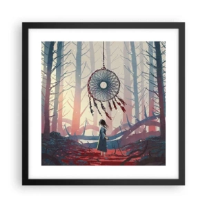 Affiche dans un cadre noir - Poster - Rituel secret du bonheur - 40x40 cm